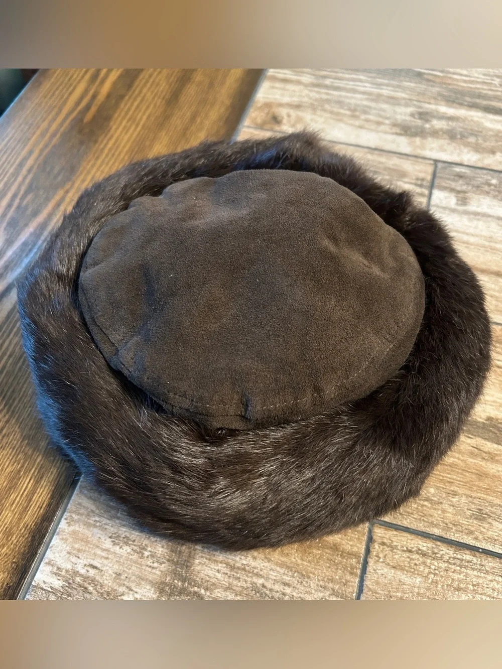 VTG FOLIO NEW YORK Real Fur & Suede Zivago Hat Sz M